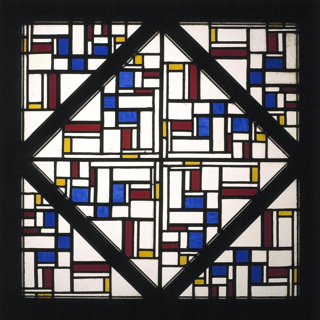 Composition with window with coloured glass III (1917) - Theo van Doesburg Tablo
