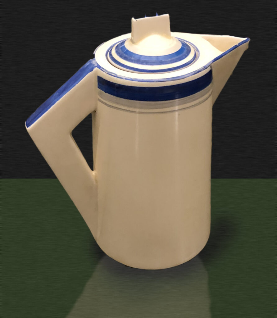 Conical Coffee Pot ‘Bizarre’ Blue and White – Clarice Cliff Tablo