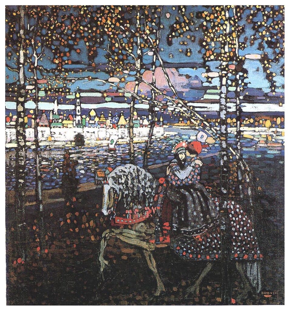 Couple riding (1906) - Wassily Kandinsky Tablo