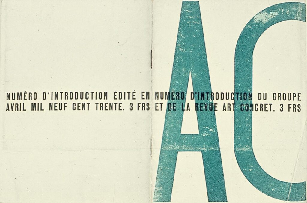 Cover of the launch issue of Art Concret (1930) – Theo van Doesburg Tablo
