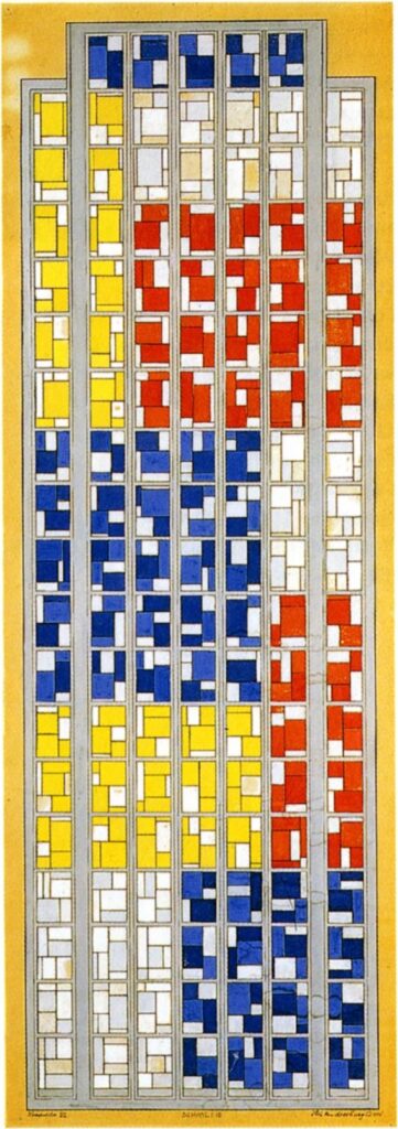 Design for Stained Glass Composition XIII (1924) - Theo van Doesburg Tablo