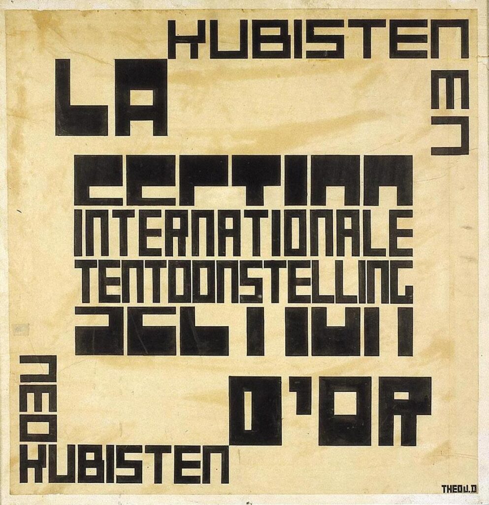 Design for an exhibition poster for La Section d'Or (1920) - Theo van Doesburg Tablo