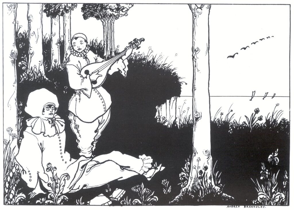 Design for end paper of 'Pierrot' (1896) - Aubrey Beardsley Tablo