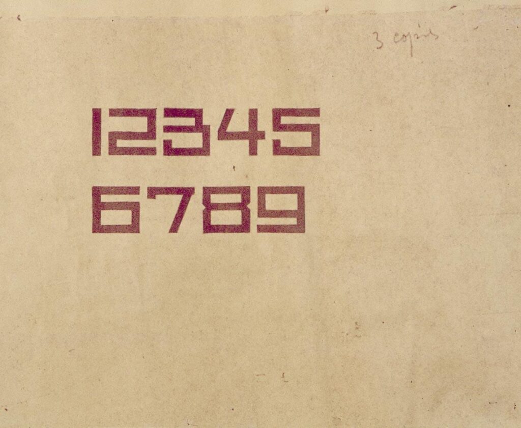 Design for the numbers 1 through 9 (1927) - Theo van Doesburg Tablo