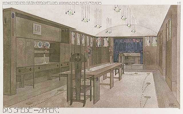 Dining Room (1901) – Charles Rennie Mackintosh Tablo