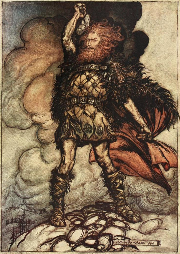Donner, your lord, summons his hosts! – Arthur Rackham Tablo
