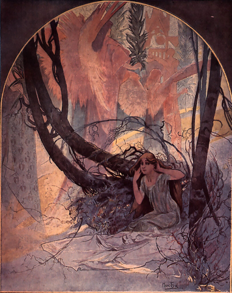 Easter Chimes Awaken Nature (1896) - Alphonse Mucha Tablo