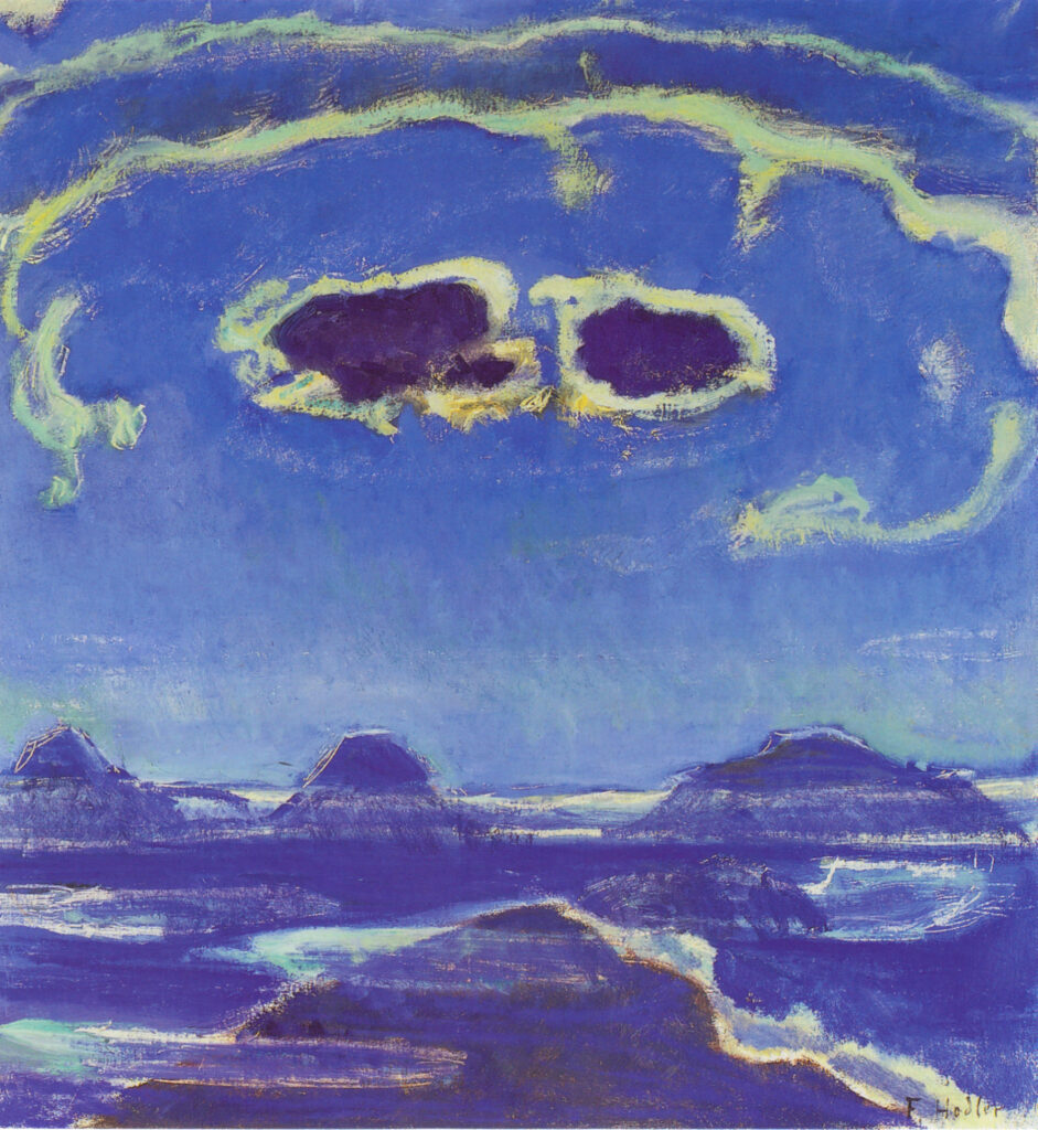 Eiger, Monch and Jungfrau in Moonlight (1908) - Ferdinand Hodler Tablo