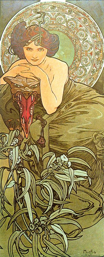 Emerald (1900) – Alphonse Mucha Tablo
