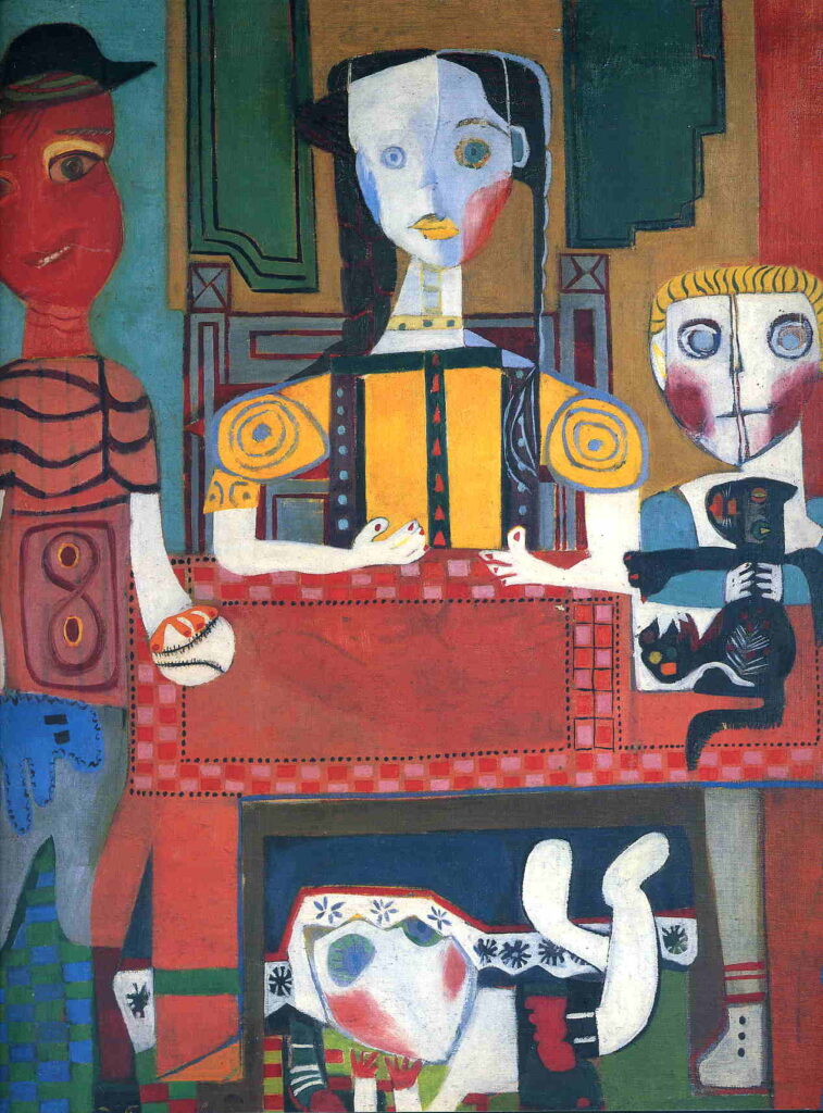 Family and Pink Table (1948) – Will Barnet Tablo