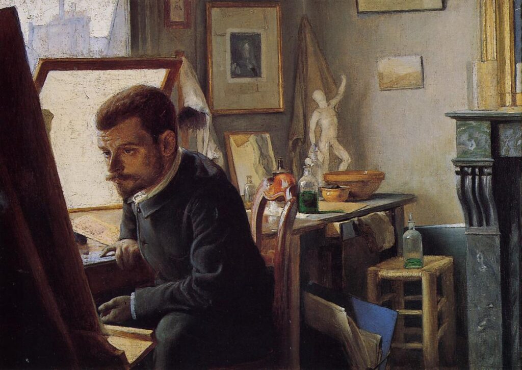 Felix Jasinski in His Printmaking Studio (1887) - Félix Vallotton Tablo
