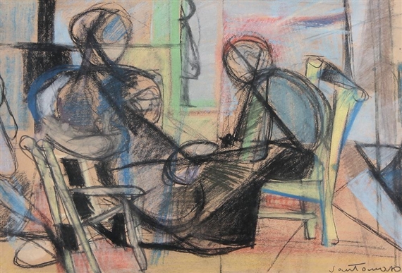 Figure in un interno (1947) – Giuseppe Santomaso Tablo