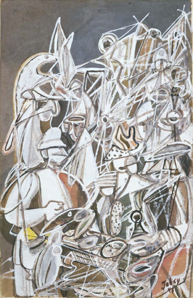 Fish Market (Seattle Market Scene Sketch) (1943) - Mark Tobey Tablo