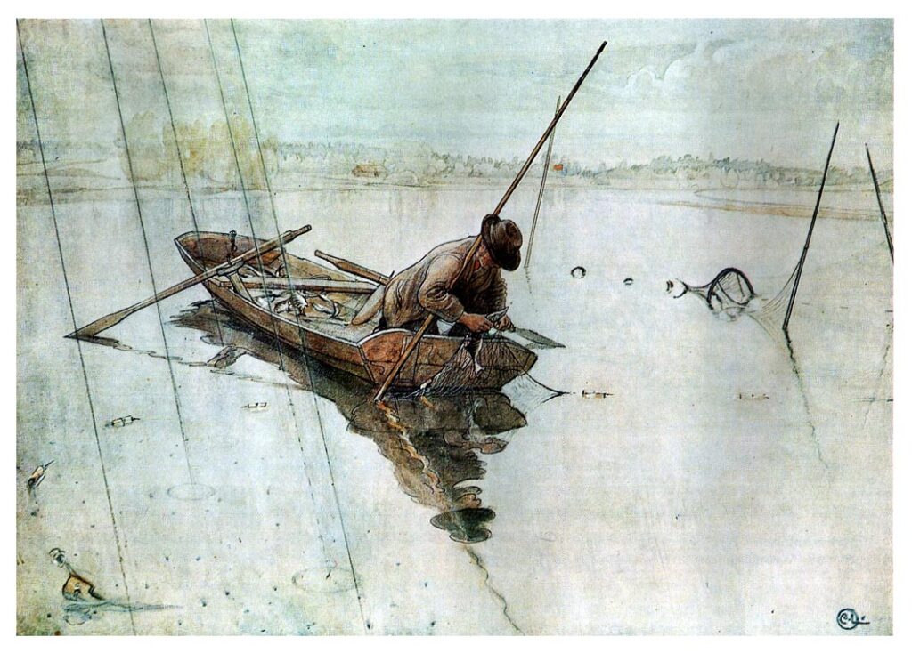 Fishing (1905) - Carl Larsson Tablo
