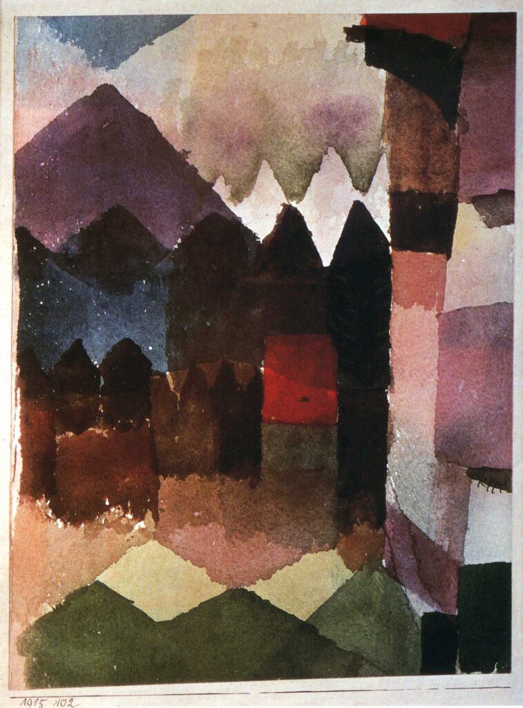 Foehn Wind in Marc's Garden (1915) - Paul Klee Tablo