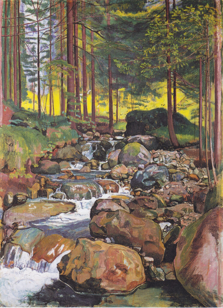 Forest with a mountain stream (1902) - Ferdinand Hodler Tablo