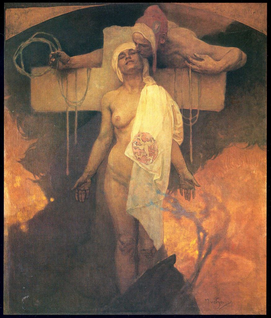 France Embraces Bohemia (1918) – Alphonse Mucha Tablo