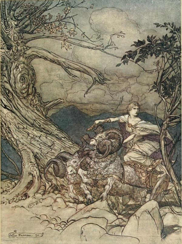 Fricka approaches in anger – Arthur Rackham Tablo