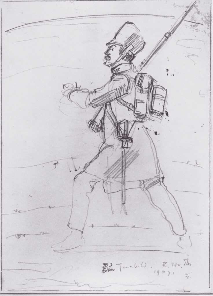 Fusilier Marching to the left (1909) - Ferdinand Hodler Tablo