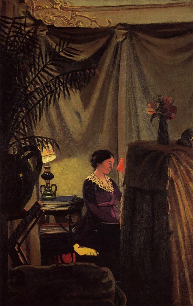 Gabrielle Vallotton at the Piano (1904) - Félix Vallotton Tablo