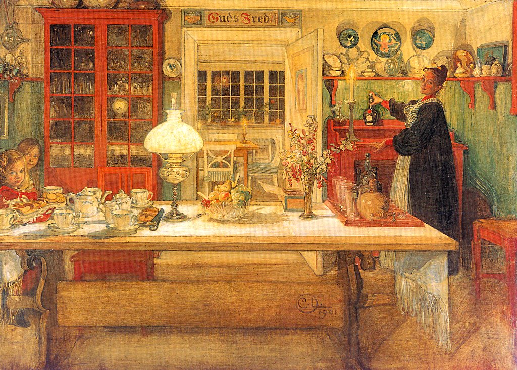 Getting Ready for a Game (1901) – Carl Larsson Tablo