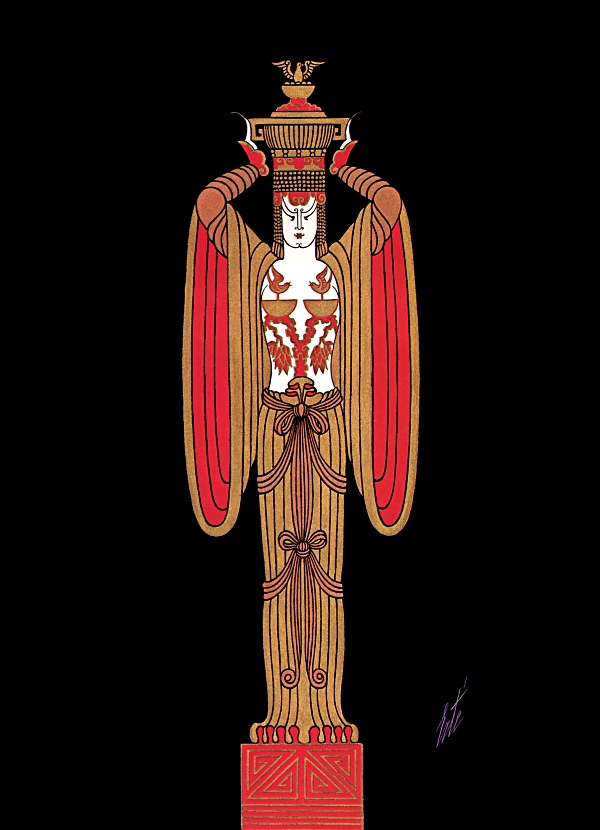 Gift bearer, Aladdin – Erté Tablo