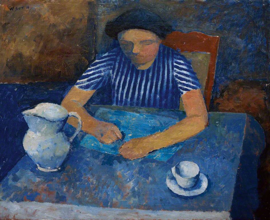 Girl at a Blue Table (1938) – William Scott Tablo