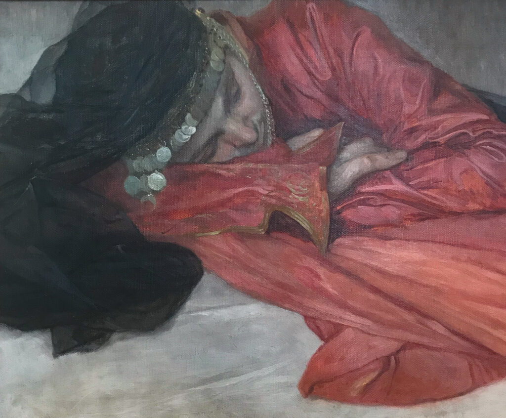 Girl in Oriental Costume - Alphonse Mucha Tablo