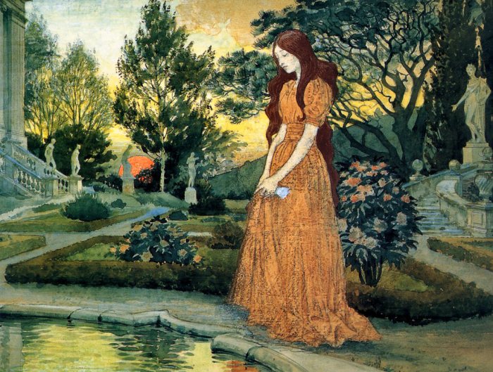 Girl in the Garden – Eugène Grasset Tablo