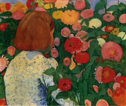 Girl with Flowers (1896) – Cuno Amiet Tablo