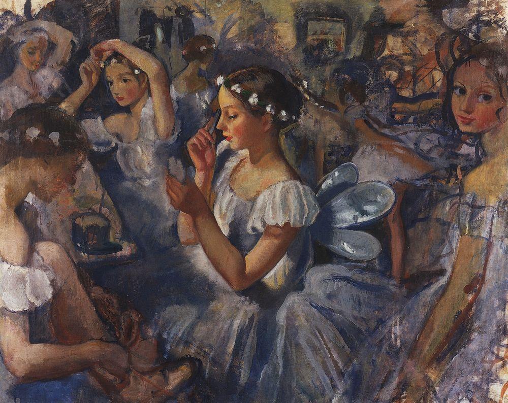 Girls Sylphides (Ballet Chopiniana) (1924) – Zinaida Serebriakova Tablo