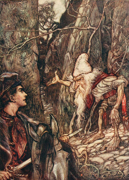 Good Dwarf, can you not tell me where my brothers are – Arthur Rackham Tablo