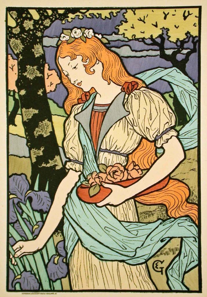 Grafton Gallery, from Les Affiche Illustrees (1897) - Eugène Grasset Tablo