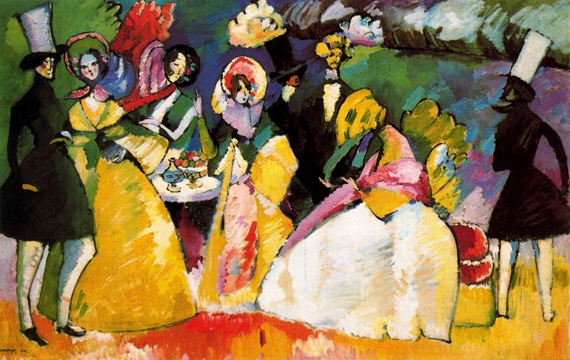 Group in Crinolines (1909) – Wassily Kandinsky Tablo