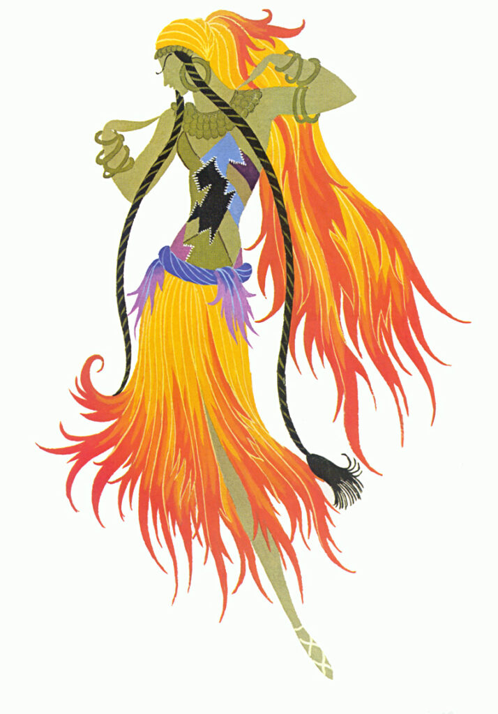 Gypsy dancer at the Lido - Erté Tablo