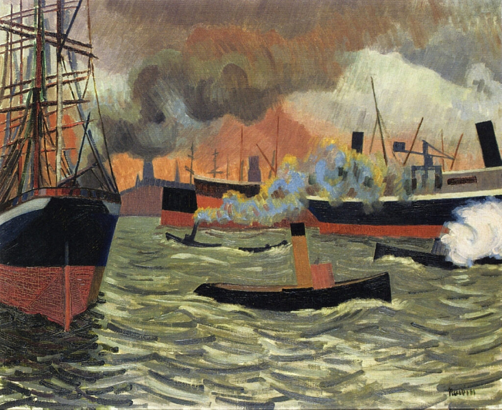 Hamburgs port (1907) - Auguste Herbin Tablo