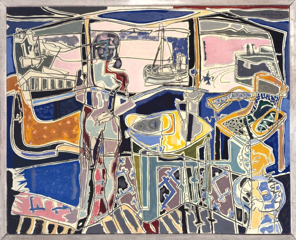 Harbour Window with Two Figures, St Ives July 1950 (1950) – Patrick Heron Tablo