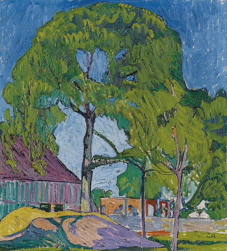 Hausbau II (1908) – Cuno Amiet Tablo