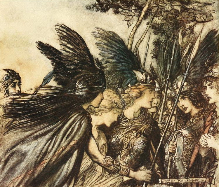 He nears, he nears, in fury! – Arthur Rackham Tablo