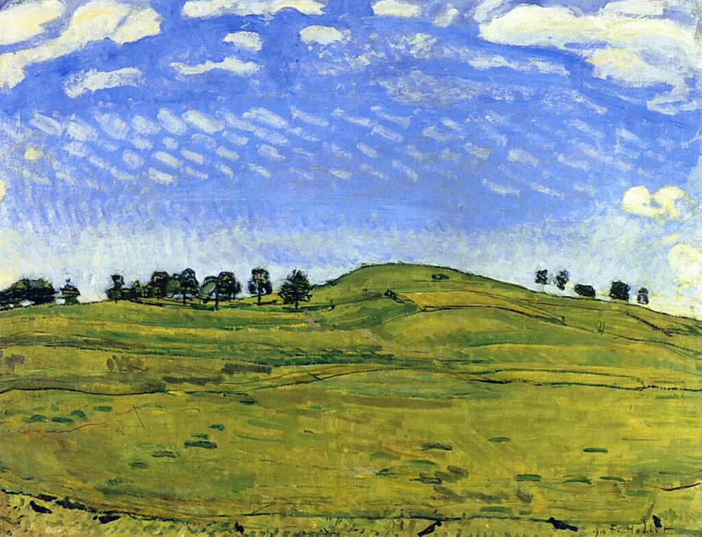 Hilly Landscape with Ravens, in the Bernese Oberland (1910) - Ferdinand Hodler Tablo