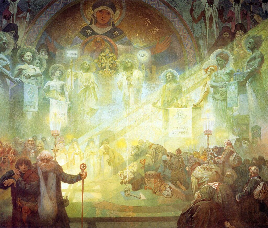Holy Mount Athos (1926) – Alphonse Mucha Tablo