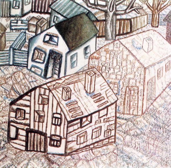 Houses (1925) – Pavel Filonov Tablo
