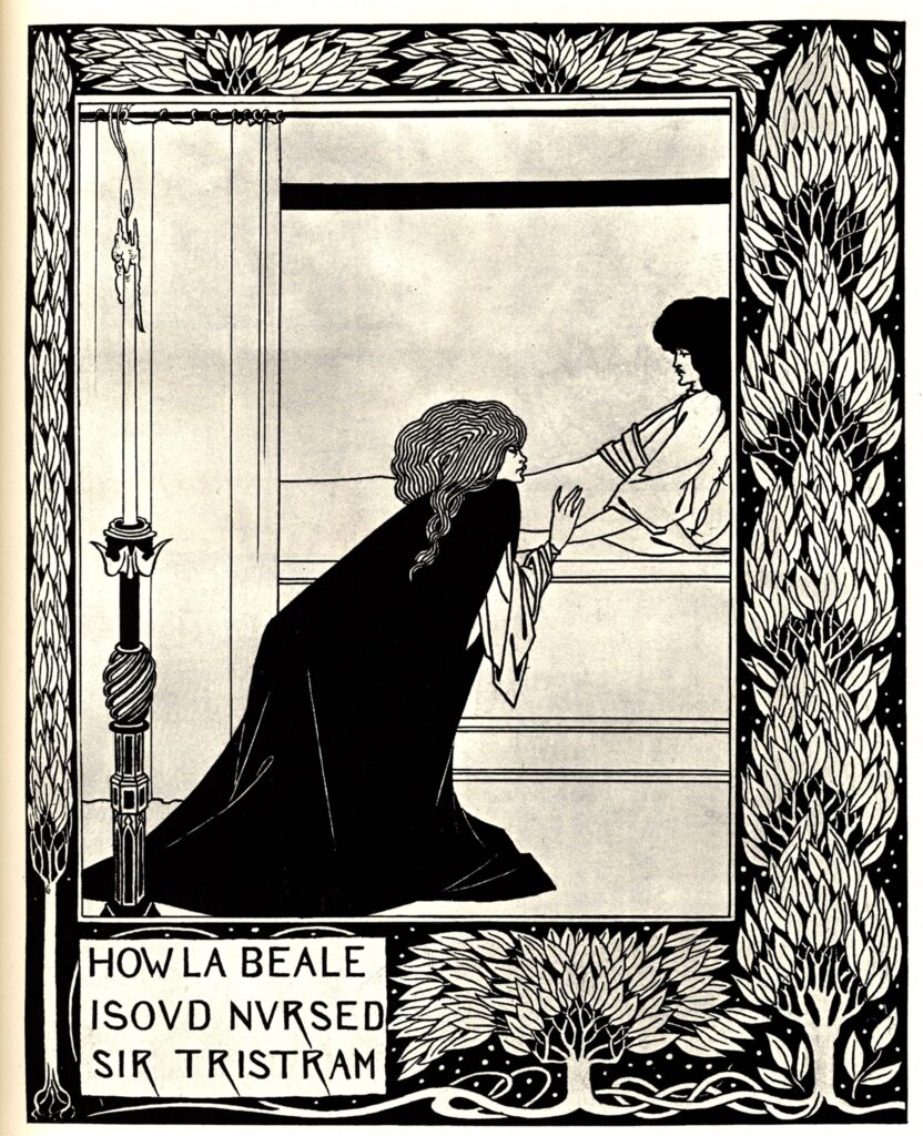 How La Beale Isoud Nursed Sir Tristram – Aubrey Beardsley Tablo