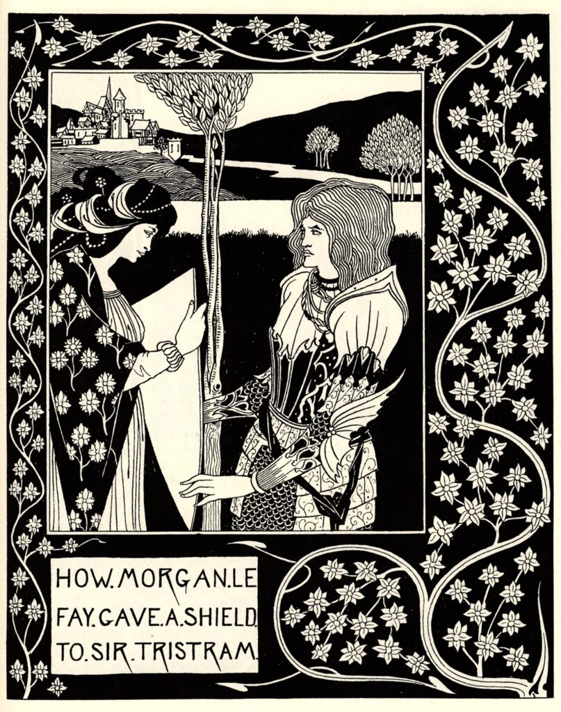 How Morgan Le Fay Gave a Shield to Sir Tristram (1894) - Aubrey Beardsley Tablo