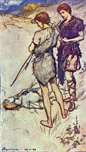 Imogen’s Two Brothers then carried her to a Shady Covert – Arthur Rackham Tablo