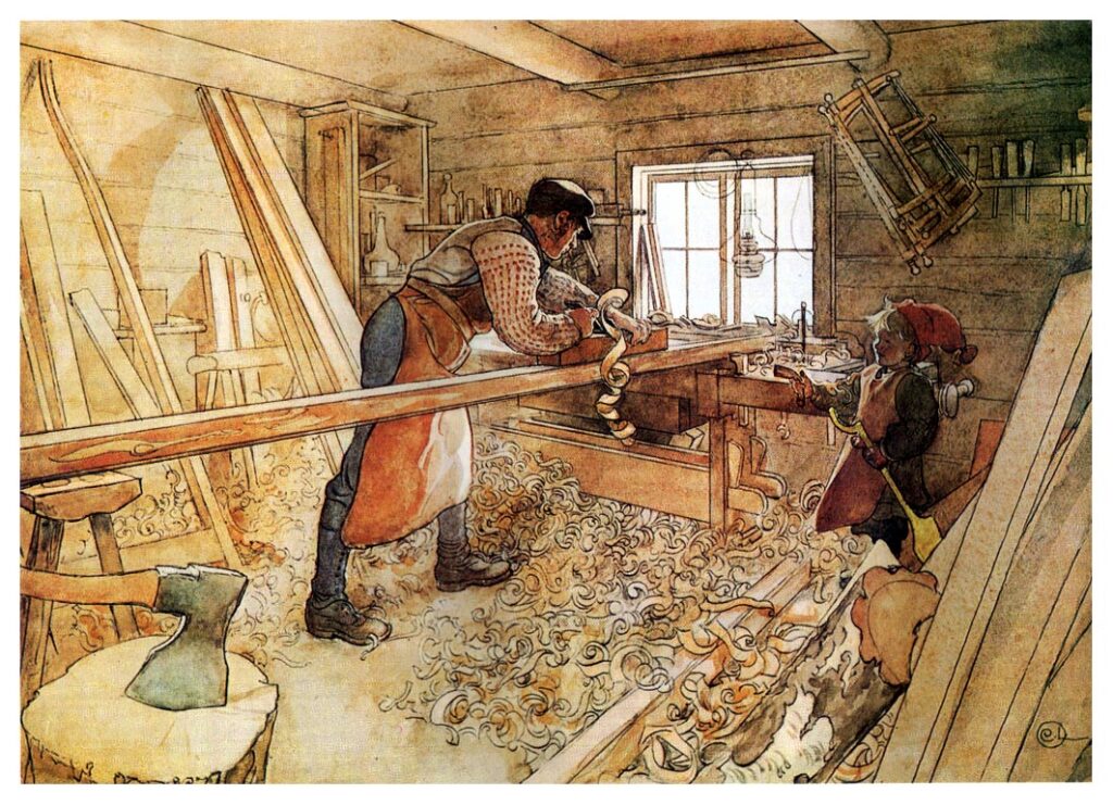 In the Carpenter Shop (1905) - Carl Larsson Tablo