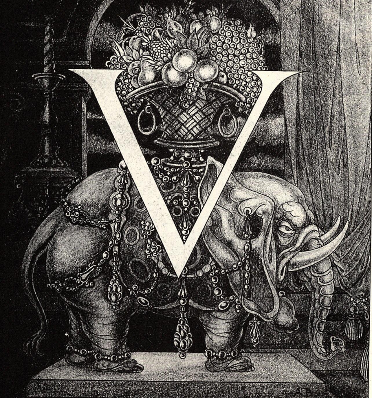 Initial Letter 'V' to Volpone (1898) - Aubrey Beardsley Tablo kanvas tablo
