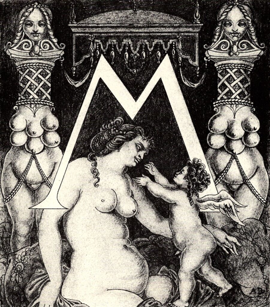 Initial M for Ben Jonson His Valpone (1897) - Aubrey Beardsley Tablo