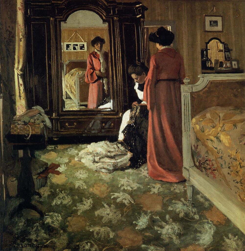 Interior, Bedroom with Two Figures (1903) - Félix Vallotton Tablo