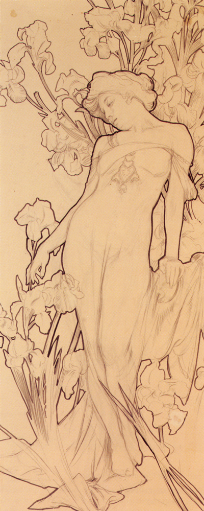 Iris – Alphonse Mucha Tablo